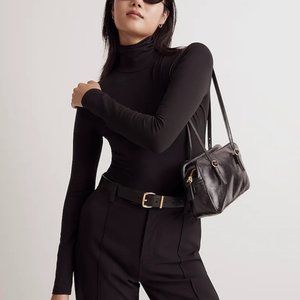 Madewell Turtleneck Thong Bodysuit in True Black (Size L)